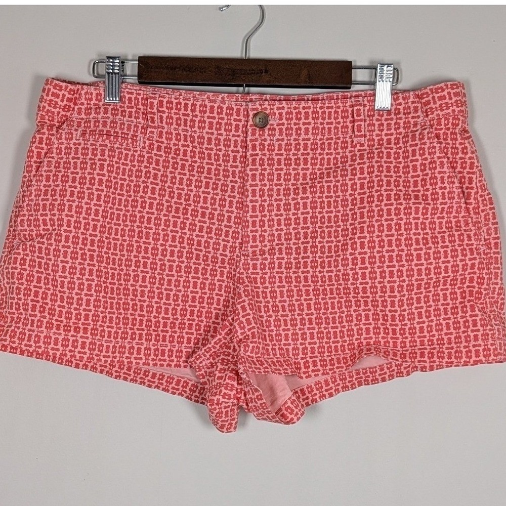 Gap Summer Shorts Womens 14 Pink Geometric Print Mid Rise Cotton Blend Casual